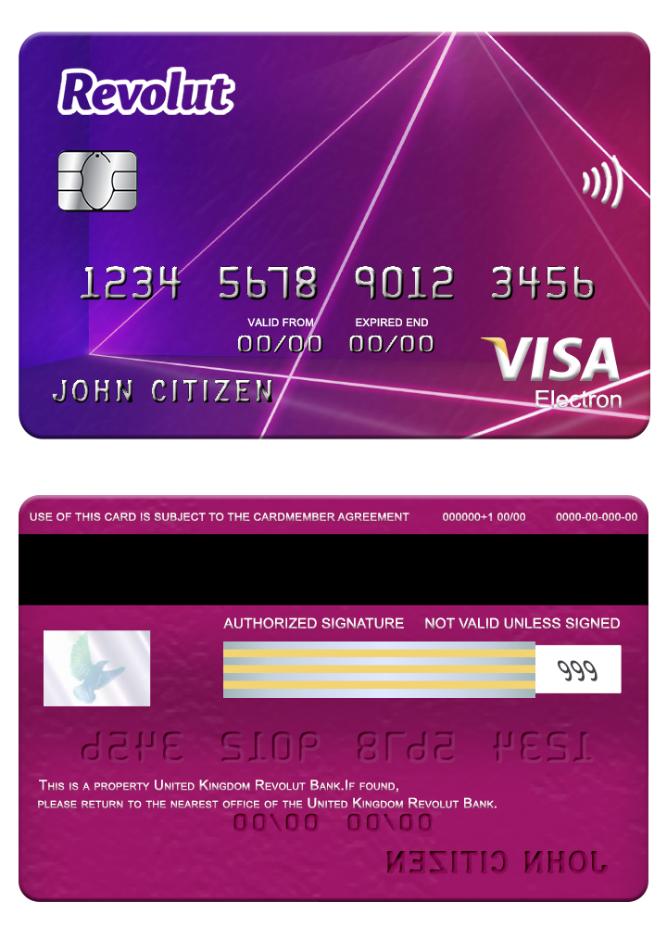 United Kingdom Revolut Bank visa electron card